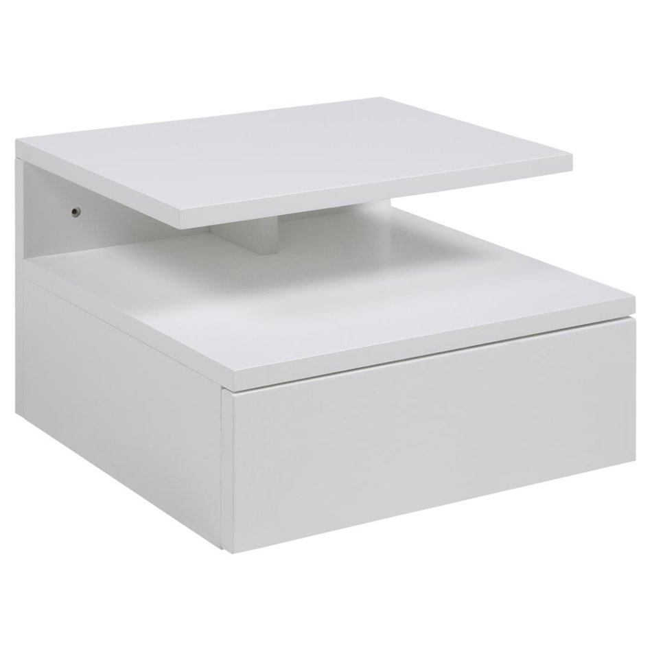 Bedside table Ashlan, white, MDF, H22.5x35x32cm