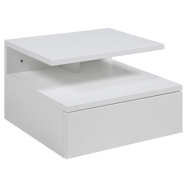 Bedside table Ashlan, white, MDF, H22.5x35x32cm