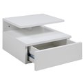 Bedside table Ashlan, white, MDF, H22.5x35x32cm