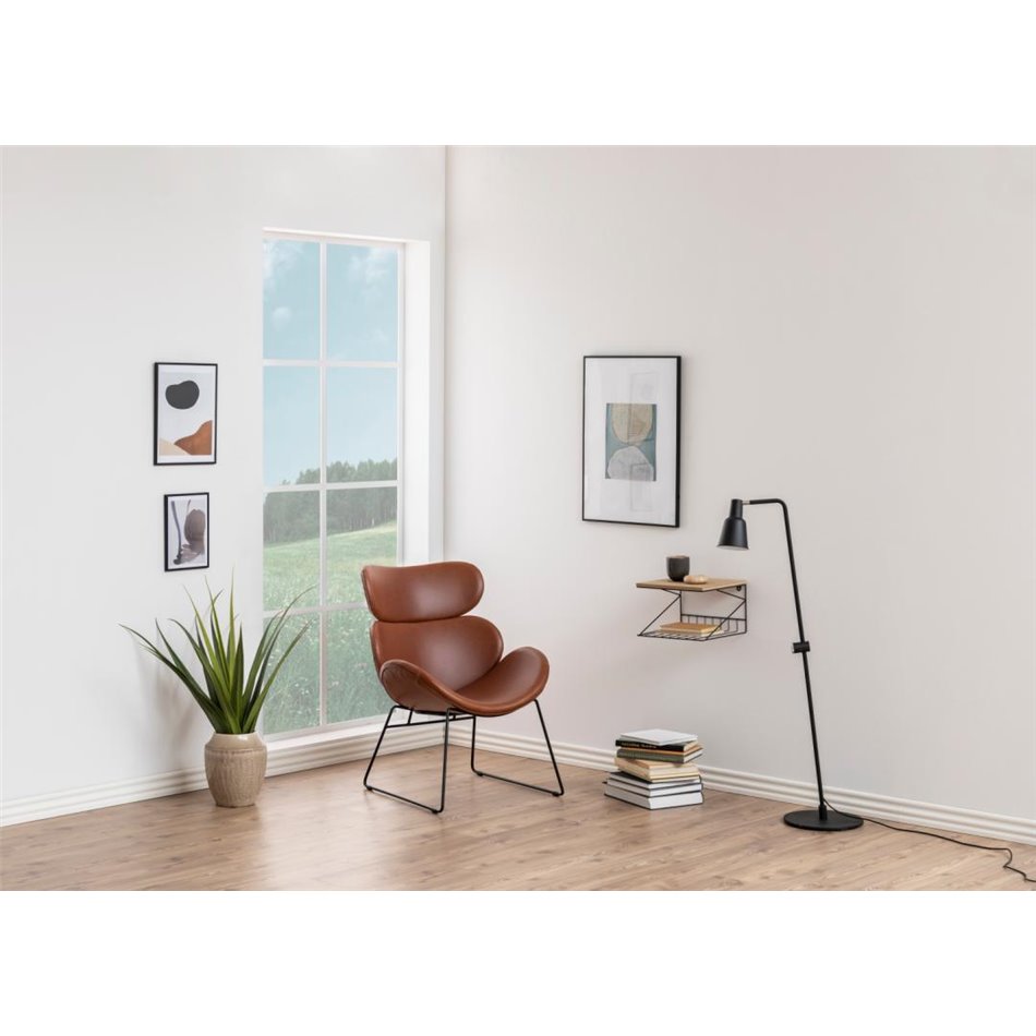 Lounge chair Acazar, brown, H90.5x69x78.5cm