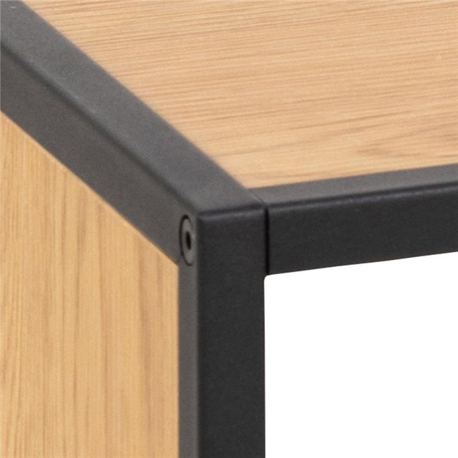 Shelf Aford, oak MDF/black frame, 45x95x30cm