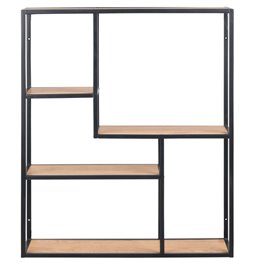 Shelf Aford,MDF, top oak MDF/black frame, 91x75x20cm