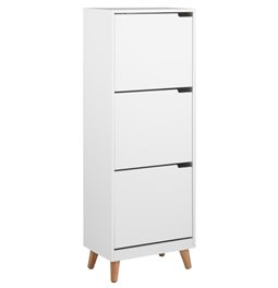 Shoes cabinet Amitra, white, MDF, H133.5x47x30cm