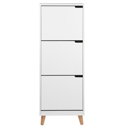Shoes cabinet Amitra, white, MDF, H133.5x47x30cm