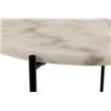 Side table Avila, white, artificial marble/black legs H45xD42cm