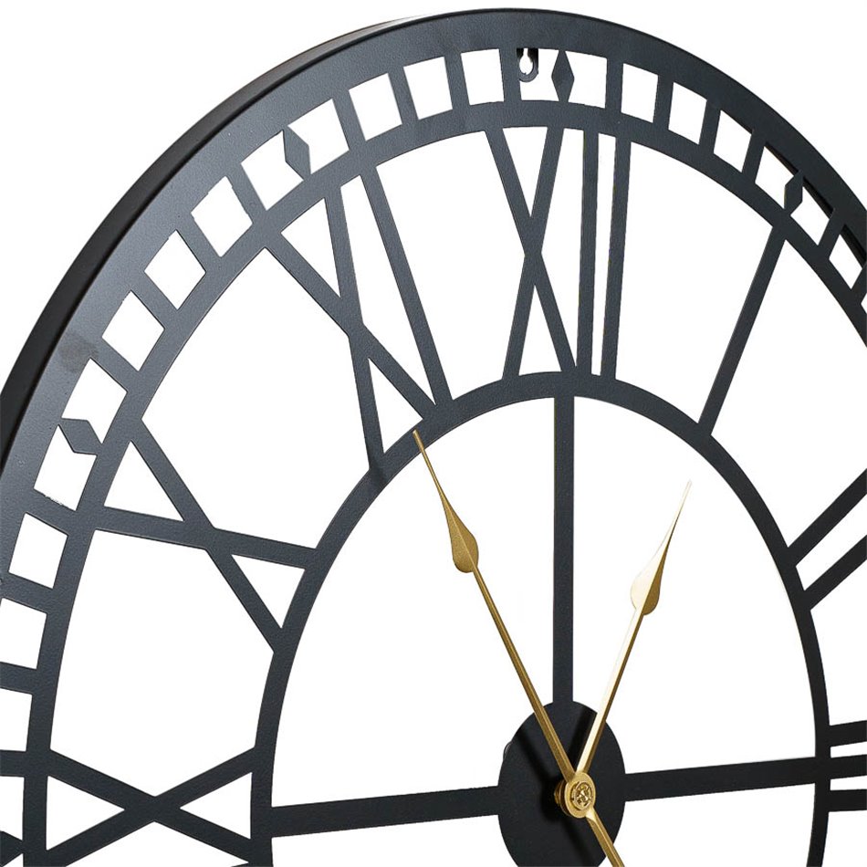 Wall clock Barenton, metal/black, 80x5x80cm