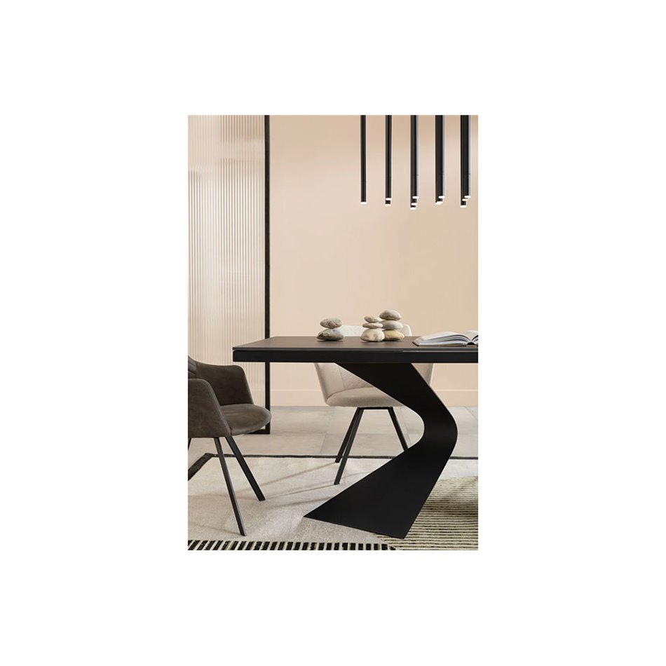 Table Gloria, ceramic, black, H75x200x100cm