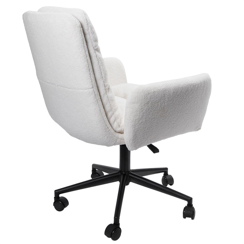 Office chair Teddy, white, H90-103x65x65cm, seat height 52-65cm