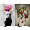 Room divider Lady with flowers, 180x120x2.5cm