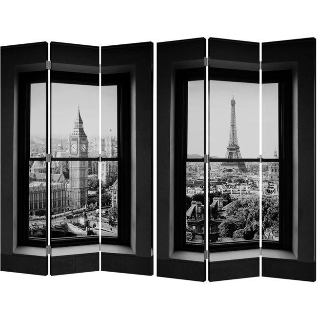 Room divider London/Paris, 180x120x2.5cm
