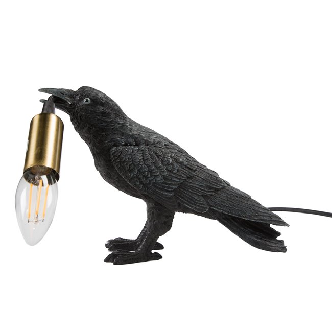 Decorative table lamp Crow with lamp, E14, 24.5x8.5x17cm