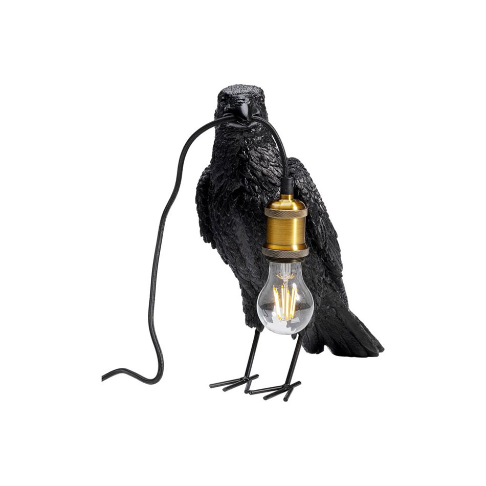 Настольная лампа Animal Crow, mat black, H34cm