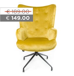 Armchair Dallas, velvet, golden tone, 103x75.5x70cm, seat height 50cm