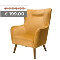 Armchair Dartford, velvet, yellow-golden,100x75x83cm, seat height 40cm