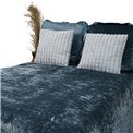 Bed cover Java, blue, velvet, 220x240cm
