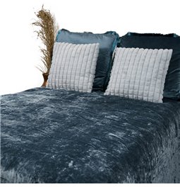 Bed cover Java, blue, velvet, 220x240cm