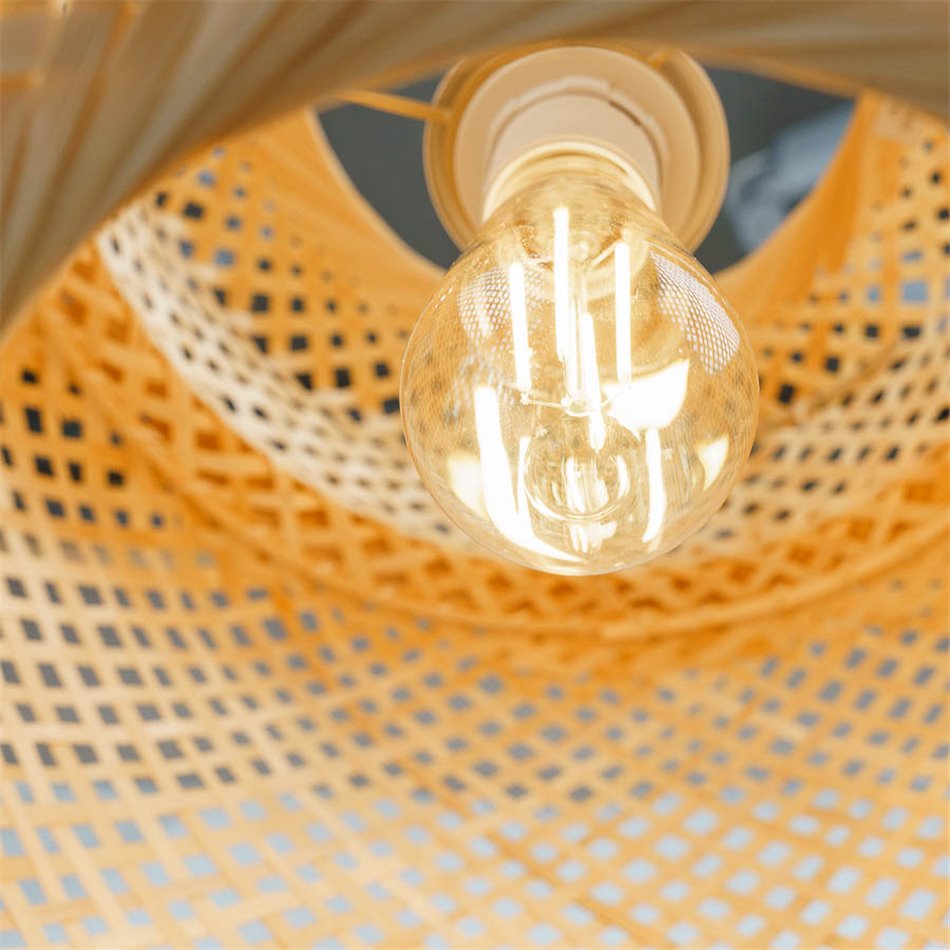 Pendant lamp Liby, nat,  D40cm, H40-150cm, E27,  max 40W