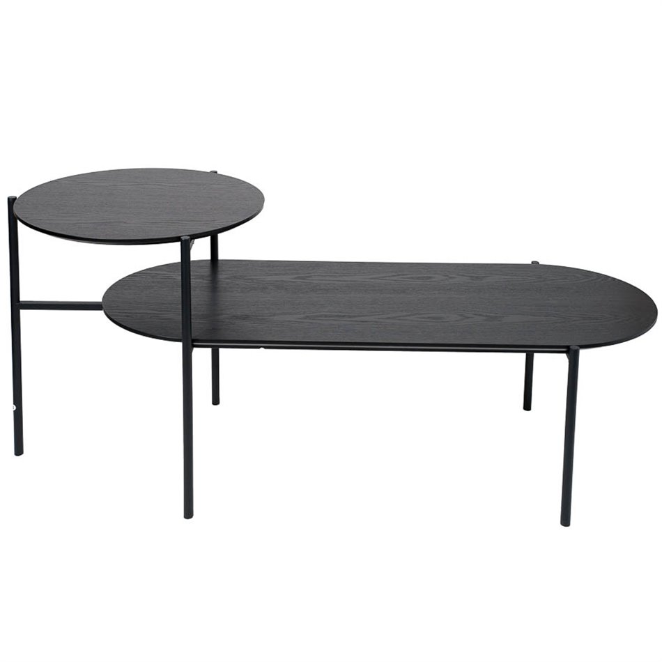 Coffee table Kemi x2, black, 118x43x H48cm