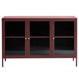 Metal sideboard Bronco, 3 section, wine red