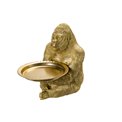 Decorative figure Gorilla hold leave plate, 39x31x37.5cm