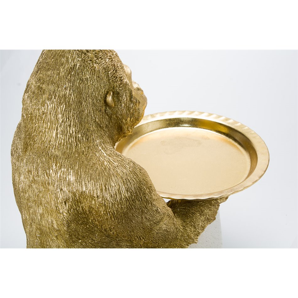 Decorative figure Gorilla hold leave plate, 39x31x37.5cm