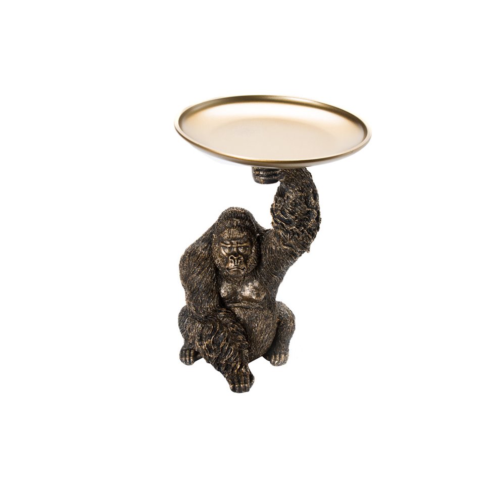 Deco Orangutan with plate, 33x24.5x21.5cm