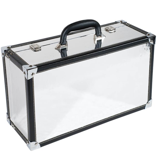 Wooden box Maella M, silver, 23x40x16cm