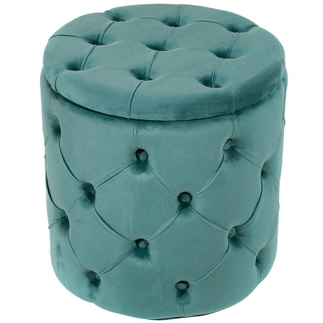Pouf Mainburg B, blue, velvet, 43x43x43cm