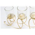 Candle holder Arch x5, metal/glass, golden, 24x50x7cm