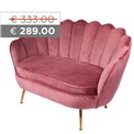 Doubble armchair Shell, old-pink, H85x129x85cm, seat height 43cm