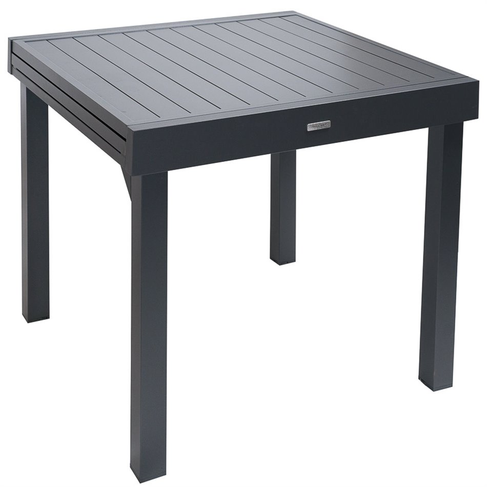 Table Piazza, graphite, aluminium, 90x90xH75.5cm