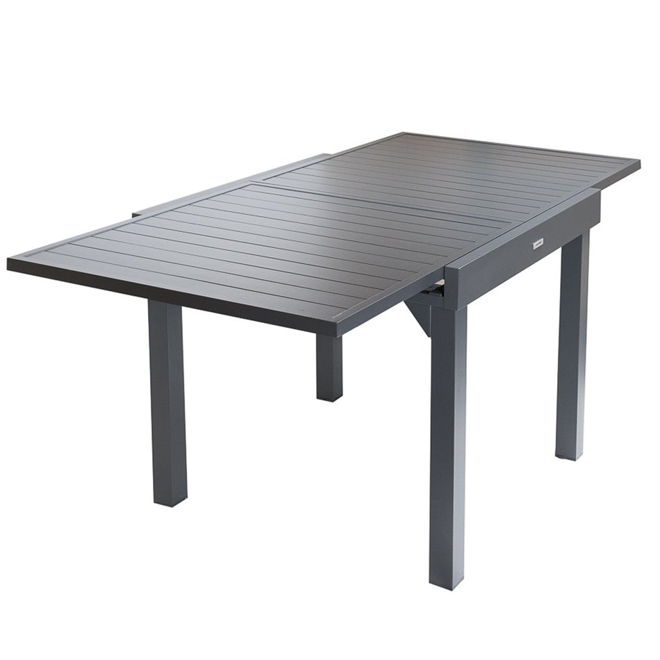 Table Piazza, graphite, aluminium, 90x90xH75.5cm