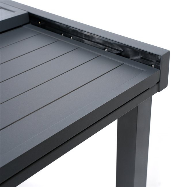 Table Piazza, graphite, aluminium, 90x90xH75.5cm