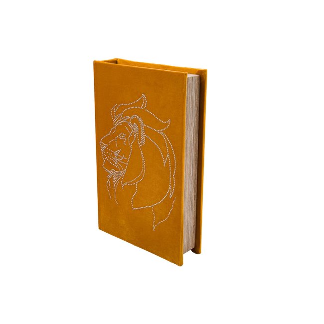 Book box Lion S, velvet, gold, 26x17x5cm