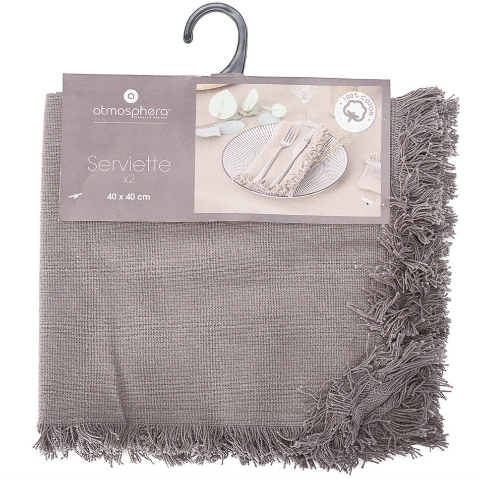 Napkins Maha, 2pcs, grey, 40x40cm