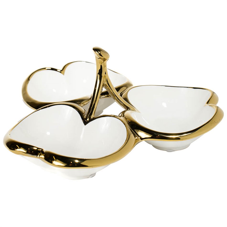 Decorative plate Merlinna apples, white,30x30x14cm