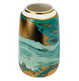 Vase Molly, green/gold/white, 17.6x17.6x30cm