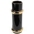 Vase Merta, shiny black/ gold, 11.8x11.8x30.9cm