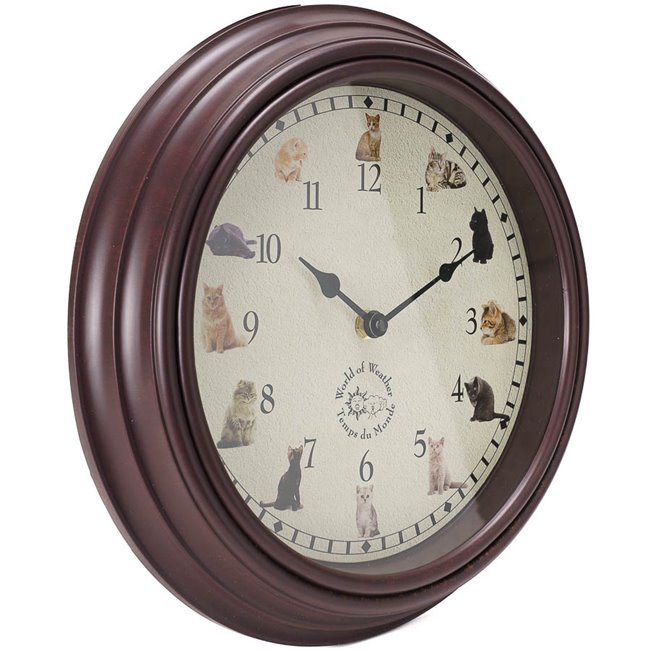 Wall clock Cat sounds, D29.8x4.5cm