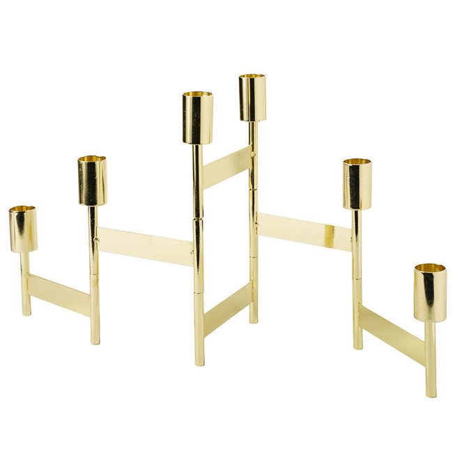 Candle holder Kalika, iron gold, H22cm