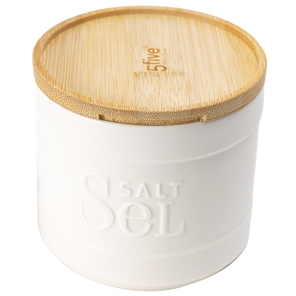 Salt box Natureo, white, H10xD11cm