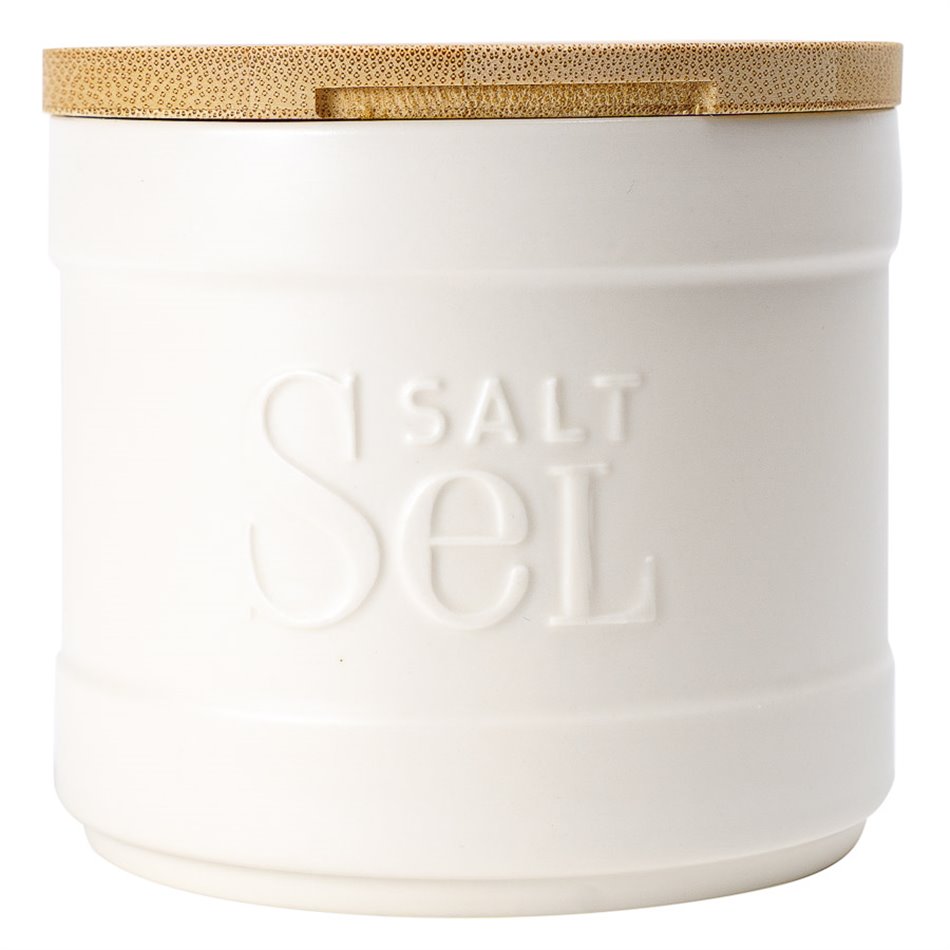 Salt box Natureo, white, H10xD11cm