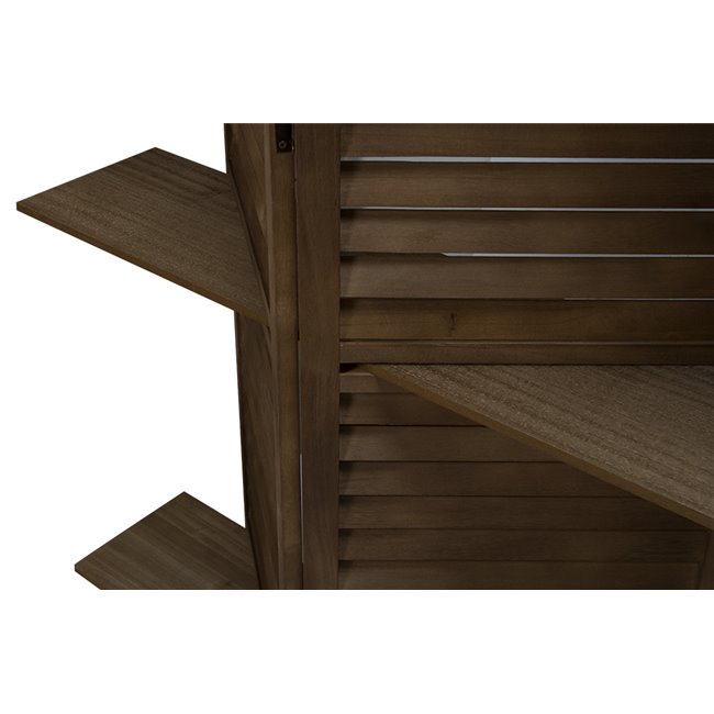 Wooden screen with 3 shelves, H170x120x26cm