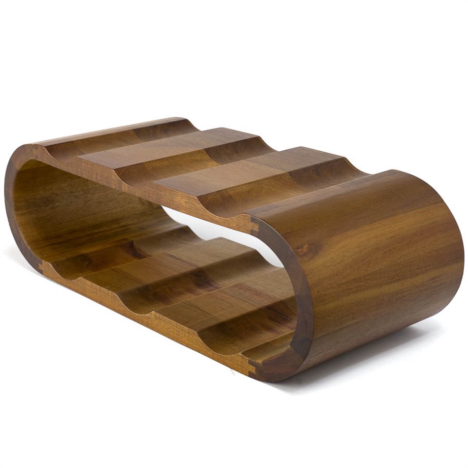 Acacia wood wine rack, 16x37.5x12cm