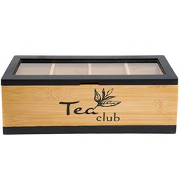Bamboo tea box Tea club, 9x25.5x9cm