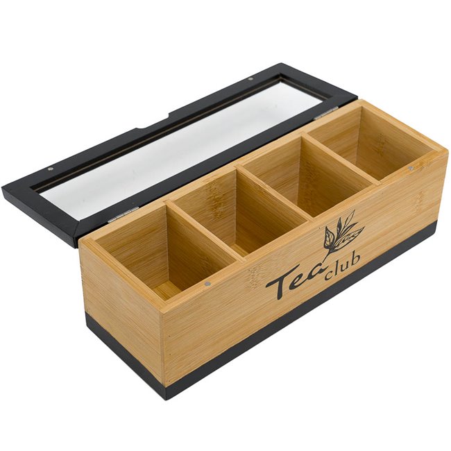 Bamboo tea box Tea club, 9x25.5x9cm