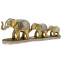 Deco 3 elephants, bronze, 17x48x11cm