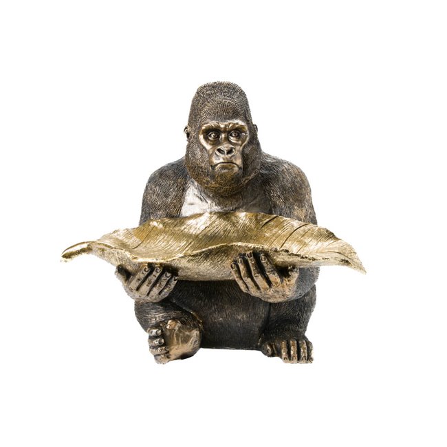 Deco Gorilla hold leave plate, 39x37.5x31cm