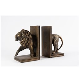 Bookend Lion, set of 2,  gold, H24.5x30.5x12cm