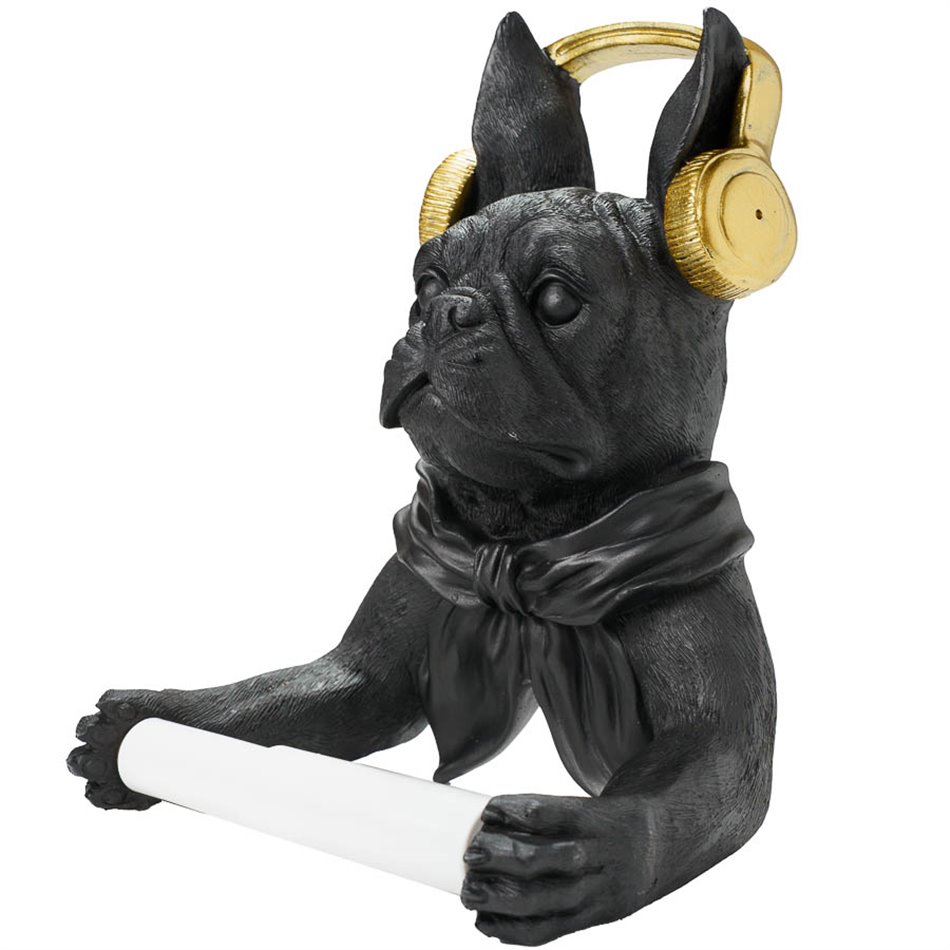 Wall paper roll holder French bulldog, 25.5x19x12cm